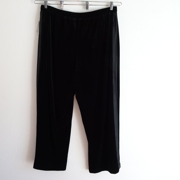 Alex Evenings Velvet Pants Women's Plus Size 2X Black Tuxedo Stripe Straight Leg - Picture 5 of 10